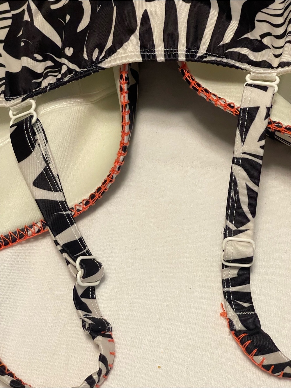 Black & Cream Tropical Print Women's Swim Suit - Picture 5 of 10